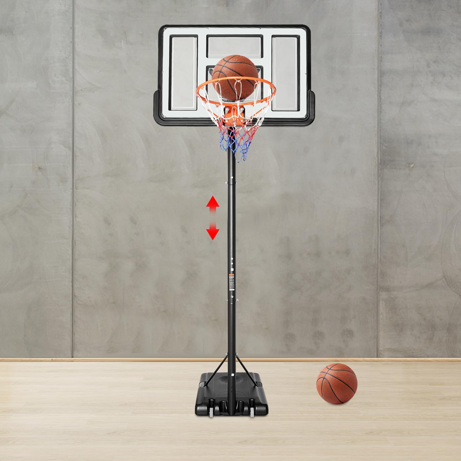 Tragbarer Basketballkorb-Ständer, höhenverstellbarer, tragbarer Backboard-Mechanismus, Basketball-Set für Kinder und Erwachsene