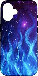 Mystical Blue Flames Space Case for iPhone 16