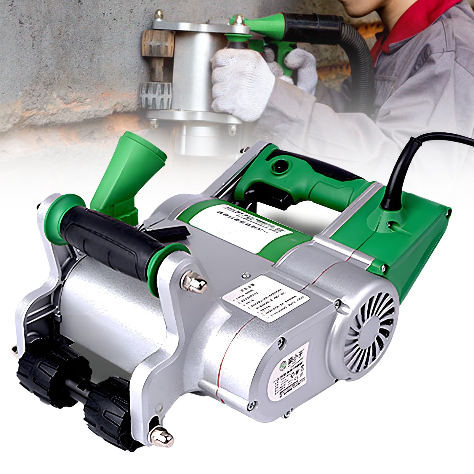 GSHSHOU Wall Chaser 1100W Handheld Concrete Cutting Slotting Machine 2000RPM Electric Brick Wall Chaser Groove Cutting Device with 35mm and 25mm cutting heads 220V