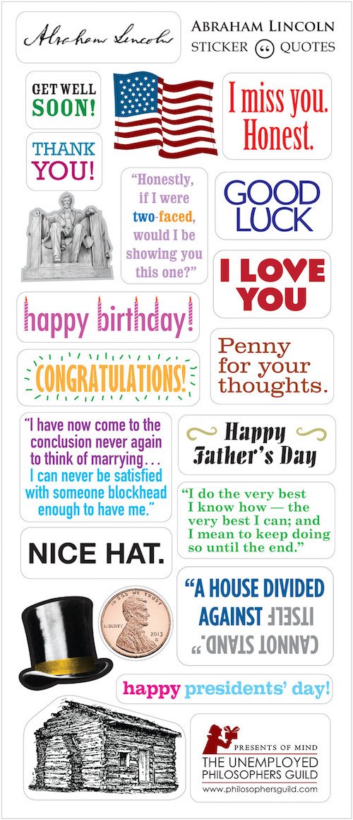 Abraham Lincoln Quotable Notable - Greeting Card and Sticker Sheet - Envelope Included - Image 3