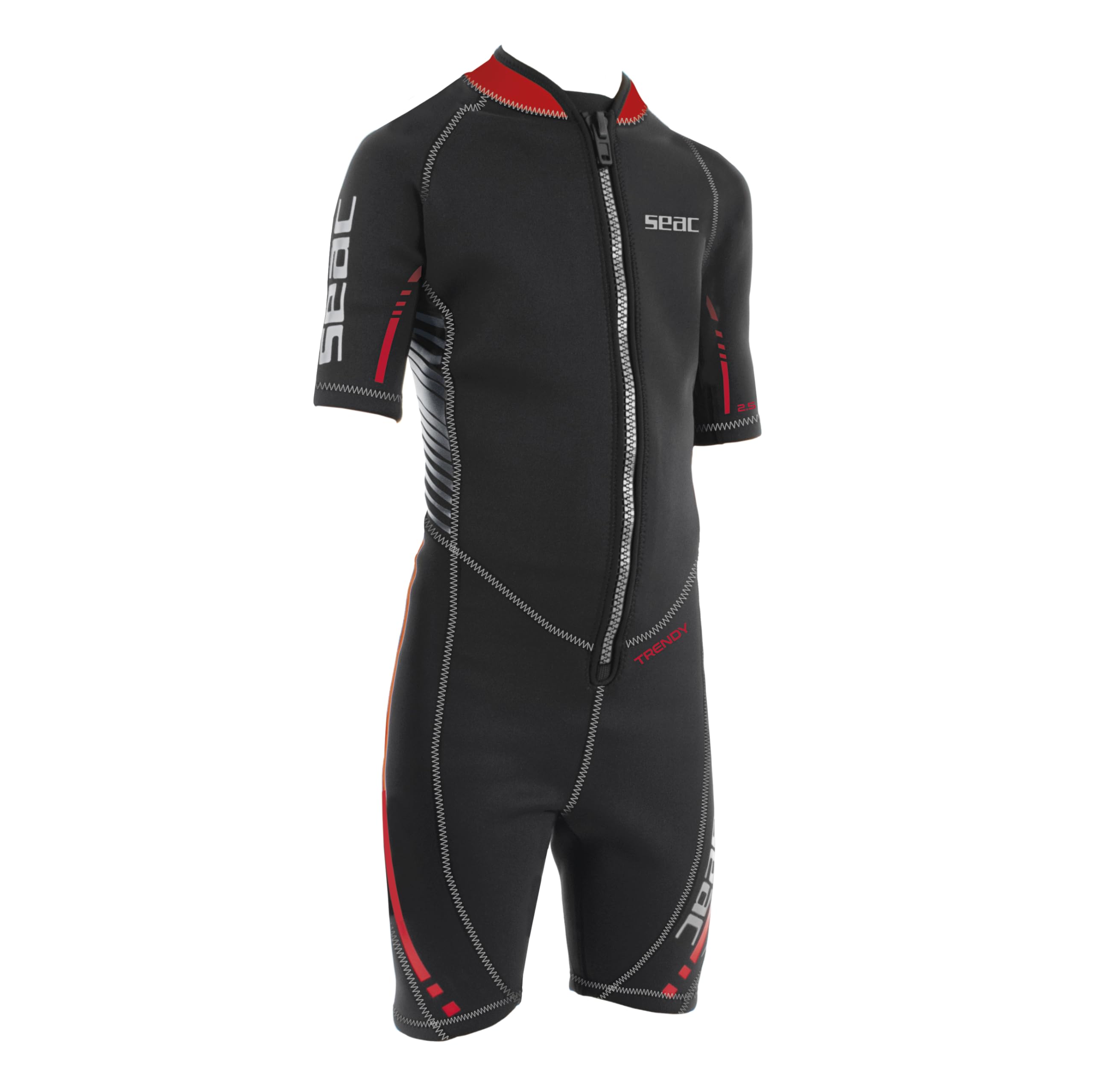 SEAC Kid Trendy, Traje Corto de Una Pieza de Neopreno de 2,5 mm con Cremallera Frontal, para Snorkel, Surf y Deportes Acuáticos en Aguas Templadas para Adultos y Niños, Unisex-Youth