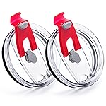 Prurex 30oz Tumbler Lids,Replacement Lids for 30oz Yeti Tumbler, Ozark Trail and More,2 Pack Spill Proof Lids,Cover for 30 OunceTumbler,Cup (Red)