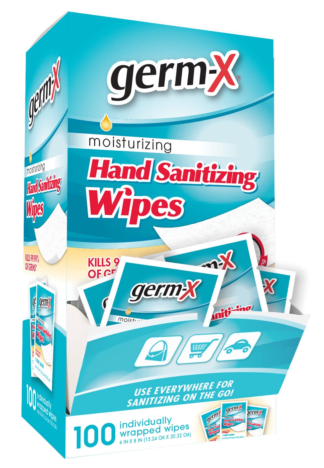 GermX Antibacterial Soft Hand Wipes Singles, 100 Count Amazon.co.uk