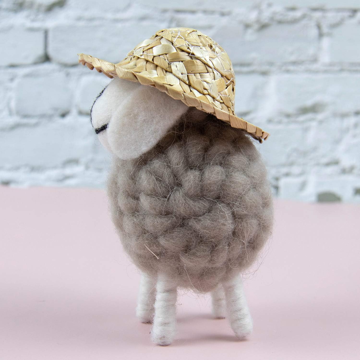 AUEAR, Straw Hat Miniature Knitting Mini for DIY Craft Decoration Accessories (3.2 Inch, Set of 12)