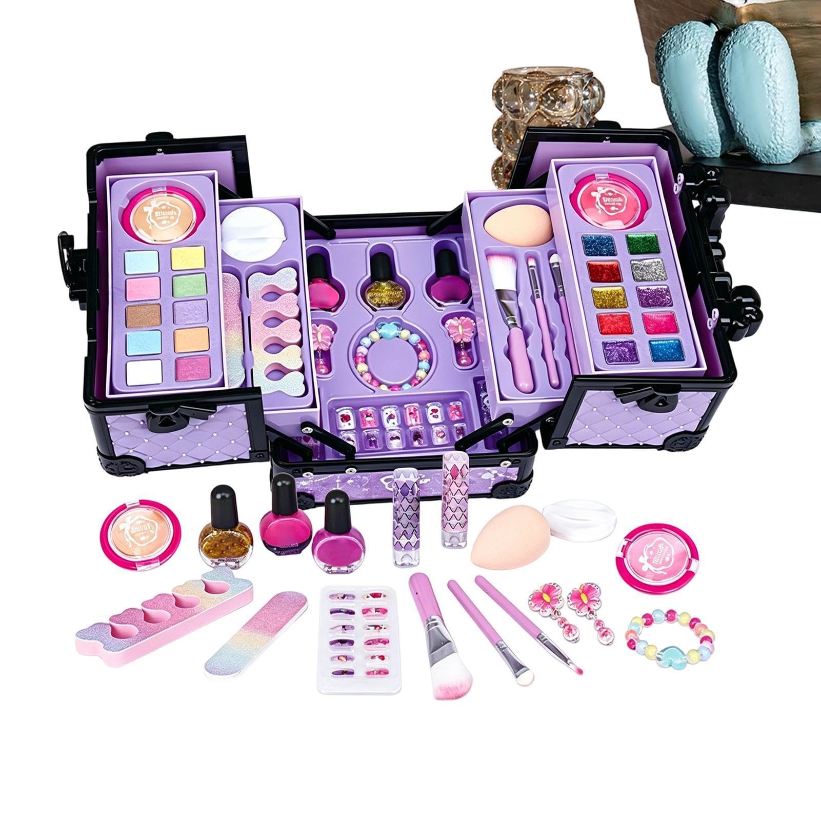 Set Trucco per Ragazze Cosmetico Idrosolubile Con Custodia Inclusa | Trucchi Giocattolo Lavabili Per Bambini 4 Ai 12 Anni, Feste Di Compleanno, Bellezza E Trucco, Travestimento E Giochi Di
