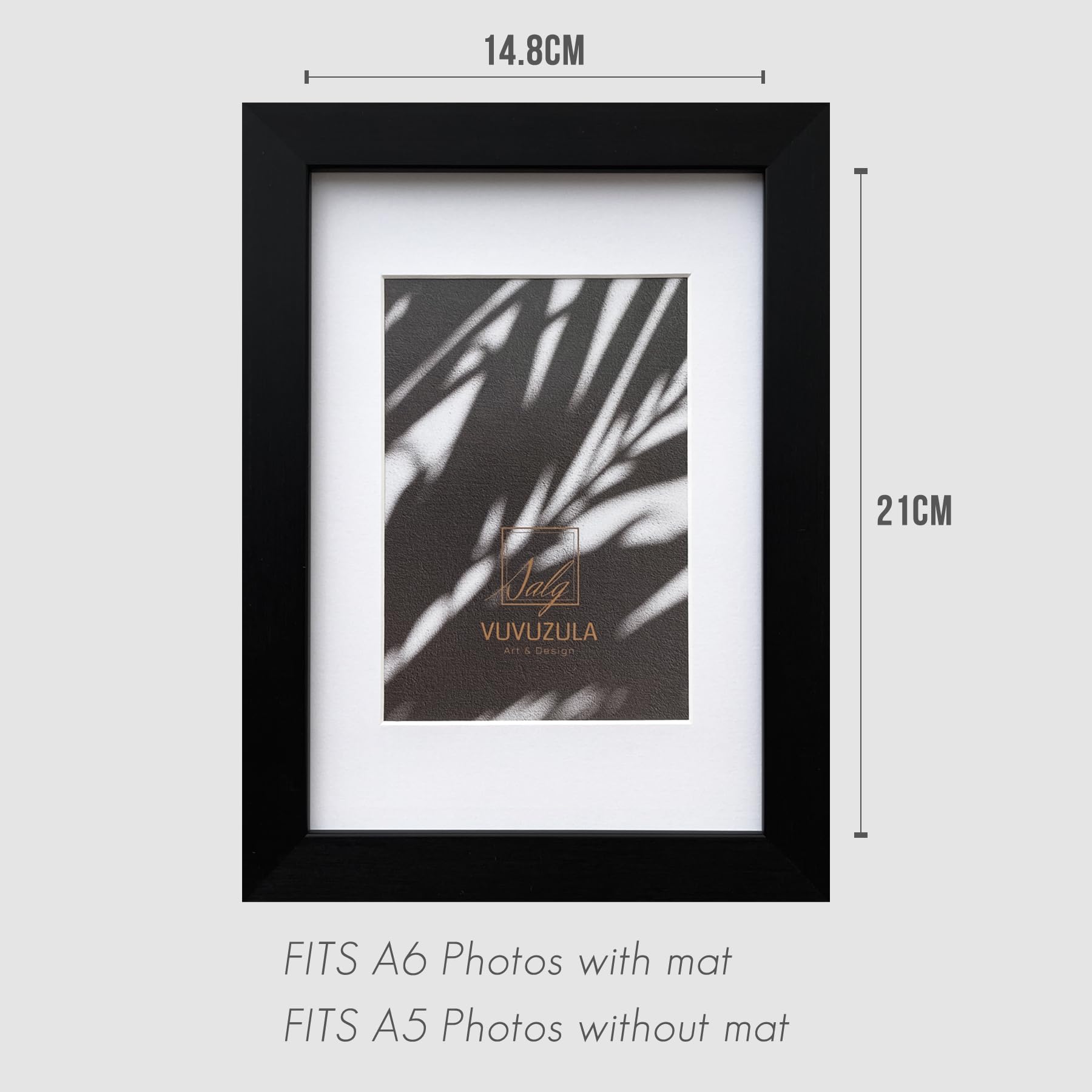 VUVUZULA A5 Frame Oak Picture Frames A5 Photo Frame with Mount for A6 Photo A5 Certificate Frame Set of 4 with Real Glass - Image 4