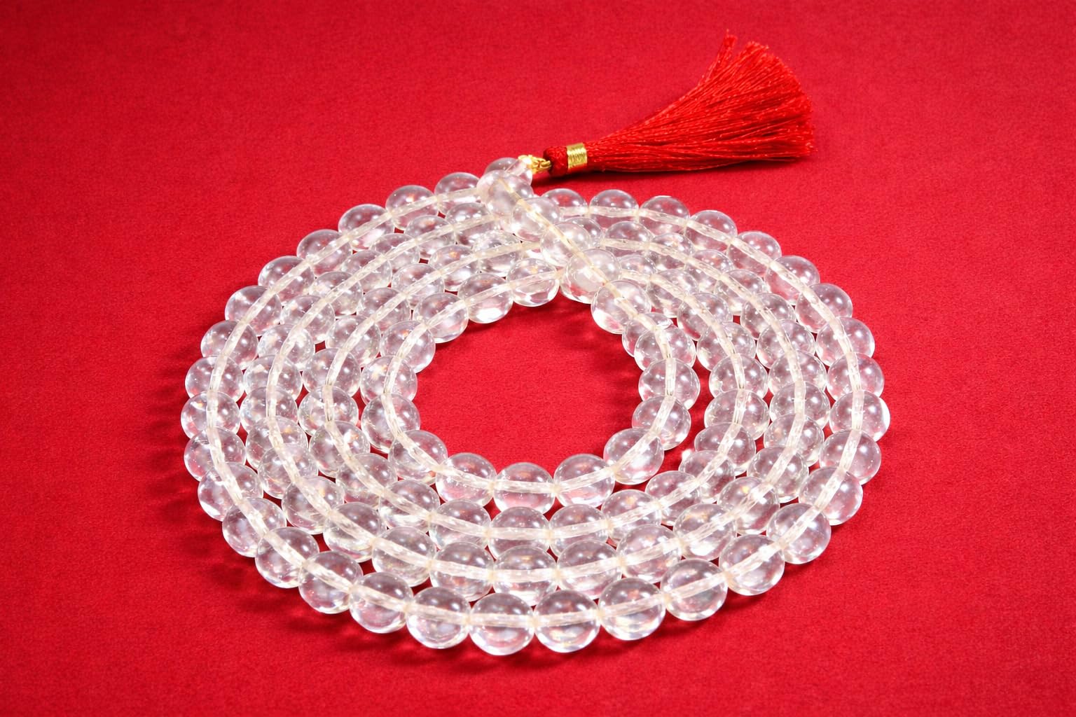 Sphatik Mala Original | Spadigam Malai Original | Sphatik Jaap Mala 108 Beads, Quartz, White, 1 Piece (6 mm)-picture-27