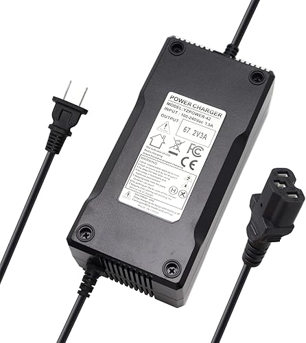67.2V 3A / 60V 3A Cargador de batería de litio Adaptador de CA Fuente de alimentación para baterías de iones de litio 16S 60V Paquete con enchufe de