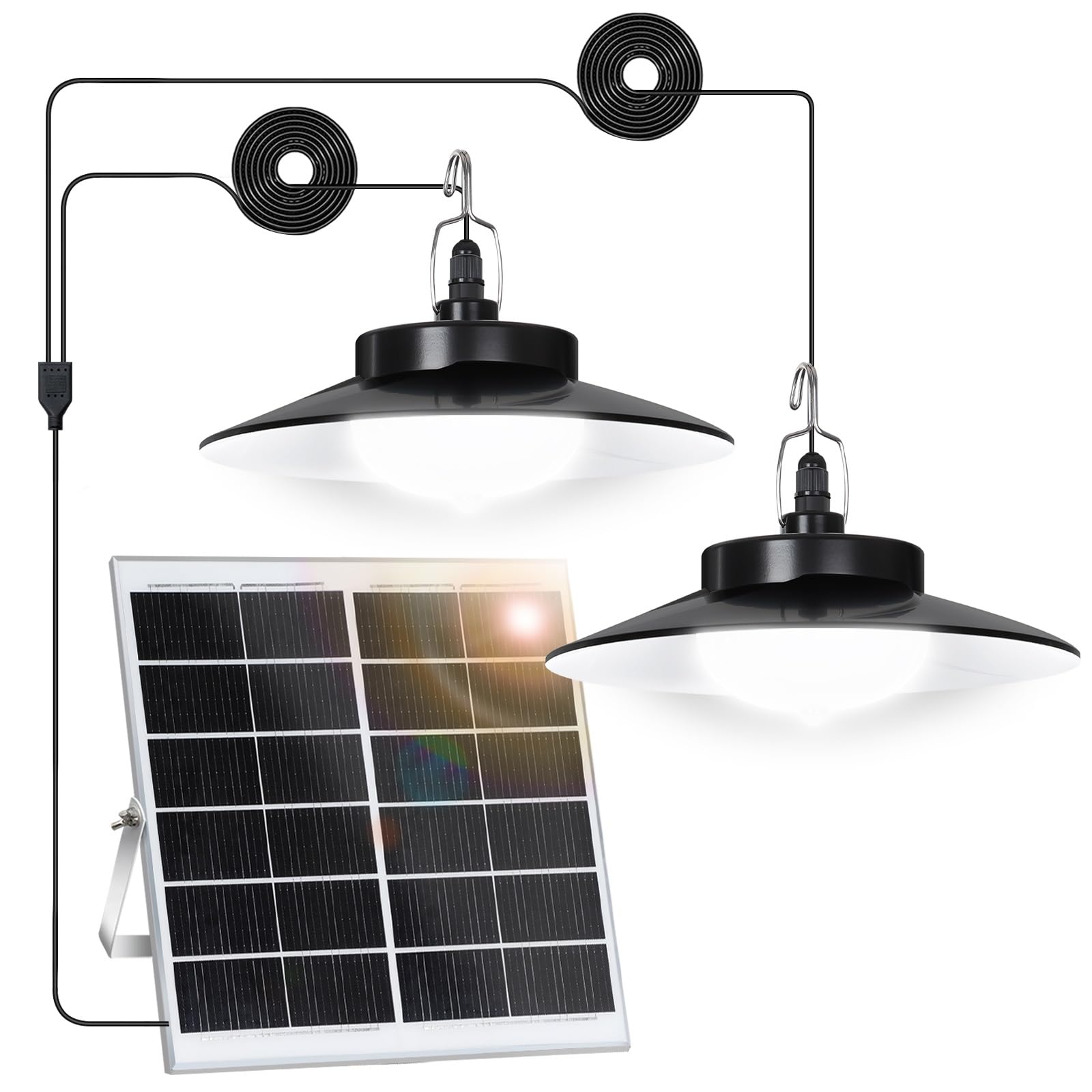 Lampada solare per esterni, con sensore di movimento, moderna, extra luminosità, lunga durata, 35 x 35 cm, 5 modalità, telecomando IP65, impermeabile, per giardino, terrazza, con cavo da 5 m