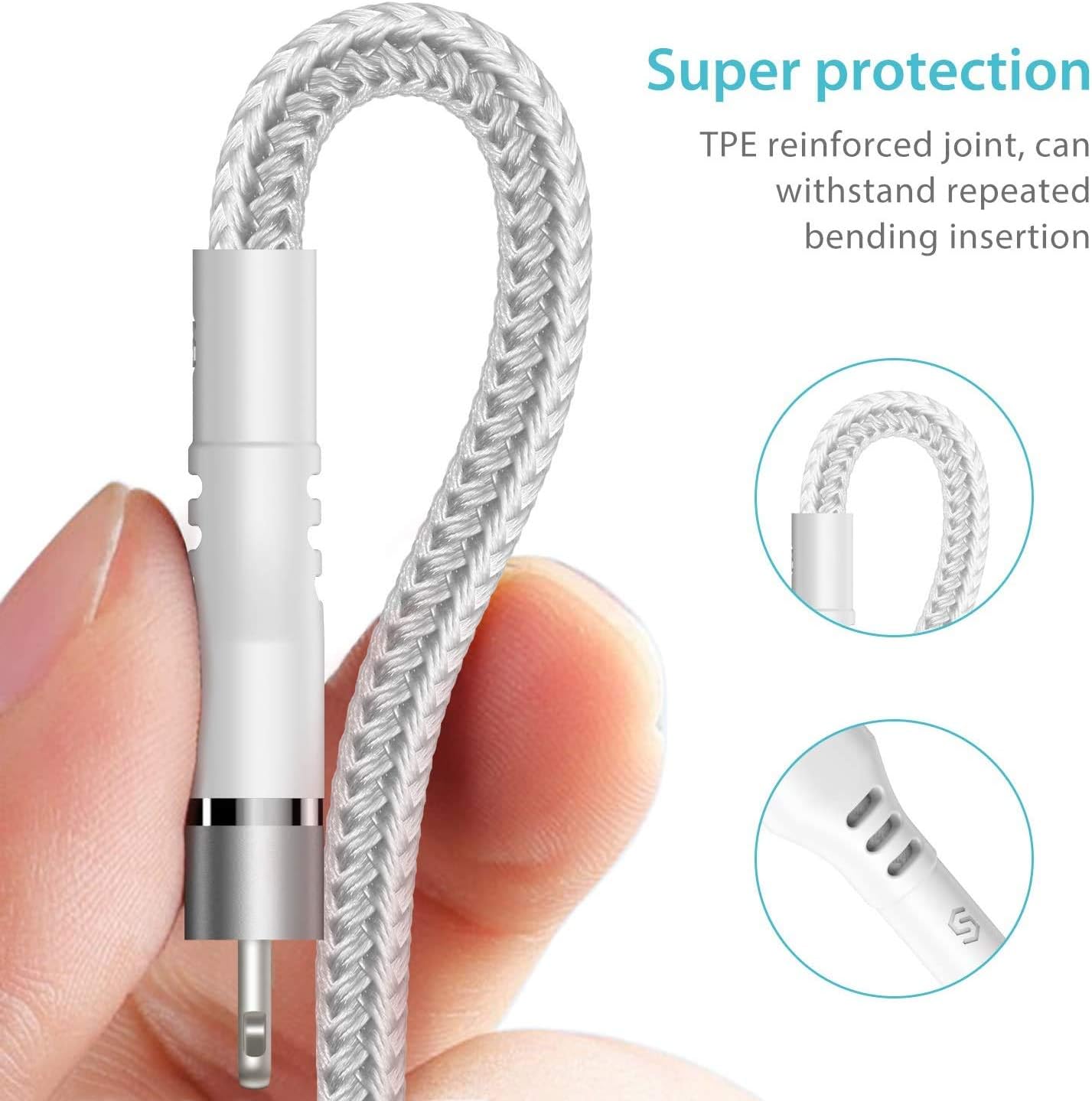 Syncwire iPhone Charger Cable-[6.6ft/2m,Upgraded C89 MFi Certified] Premium Nylon Fast Charging iPhone Cable, Apple Charger Lead for iPone 13/13 Pro/13 Pro Max/12/12 Pro/11/11 Pro/XS/XR/8, iPad