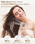 7MAGIC Hair Dryer Brush & 6 in 1 Hair Styler, 110 Volts, 1200 Watts, Ionic Technology, Fast Drying, Multi Styler for Straight, Wavy, Curly, and Coily Hair, Champagne Gold