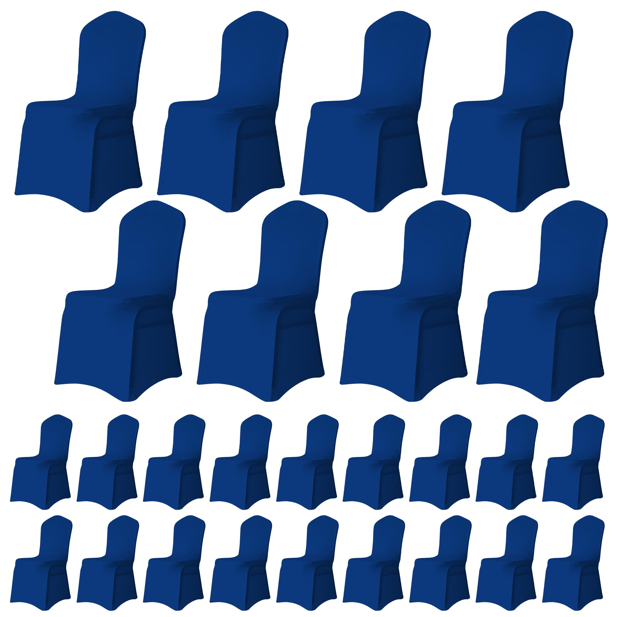 Trimming Shop Wedding Chair Cover Flat Front Design, Royal Blue, Set of 100
