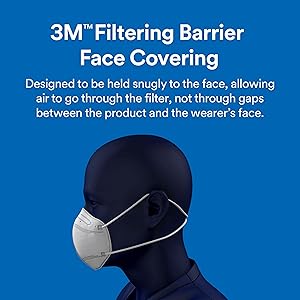 3M Filtering Barrier Face Covering, Good For Crowded Places, Helps Reduce Airborne Particulate Exposure, AFFM-3, One Size, 3 Pack