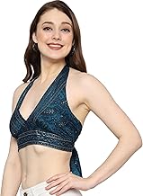 KE Kanha Exports Tops for Women Western | Jeans Tops for Women | Sleeveless Crop top | Summer | Beach wear | Stylish Trendy Tunics Halter Neck top | Fashion Any Occasion