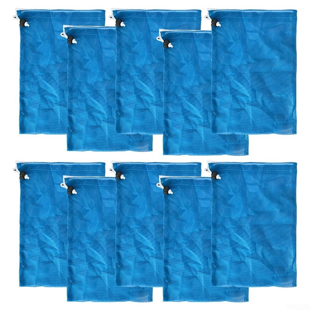SAVITA 2 Pezzi 16 x 24 Inch Sacchetto a Rete Fine per Pulizia Piscina, Rete con Cavo a Tirare e Bloccare Foglia Maestro/Mangiatore/Gulper Borsa