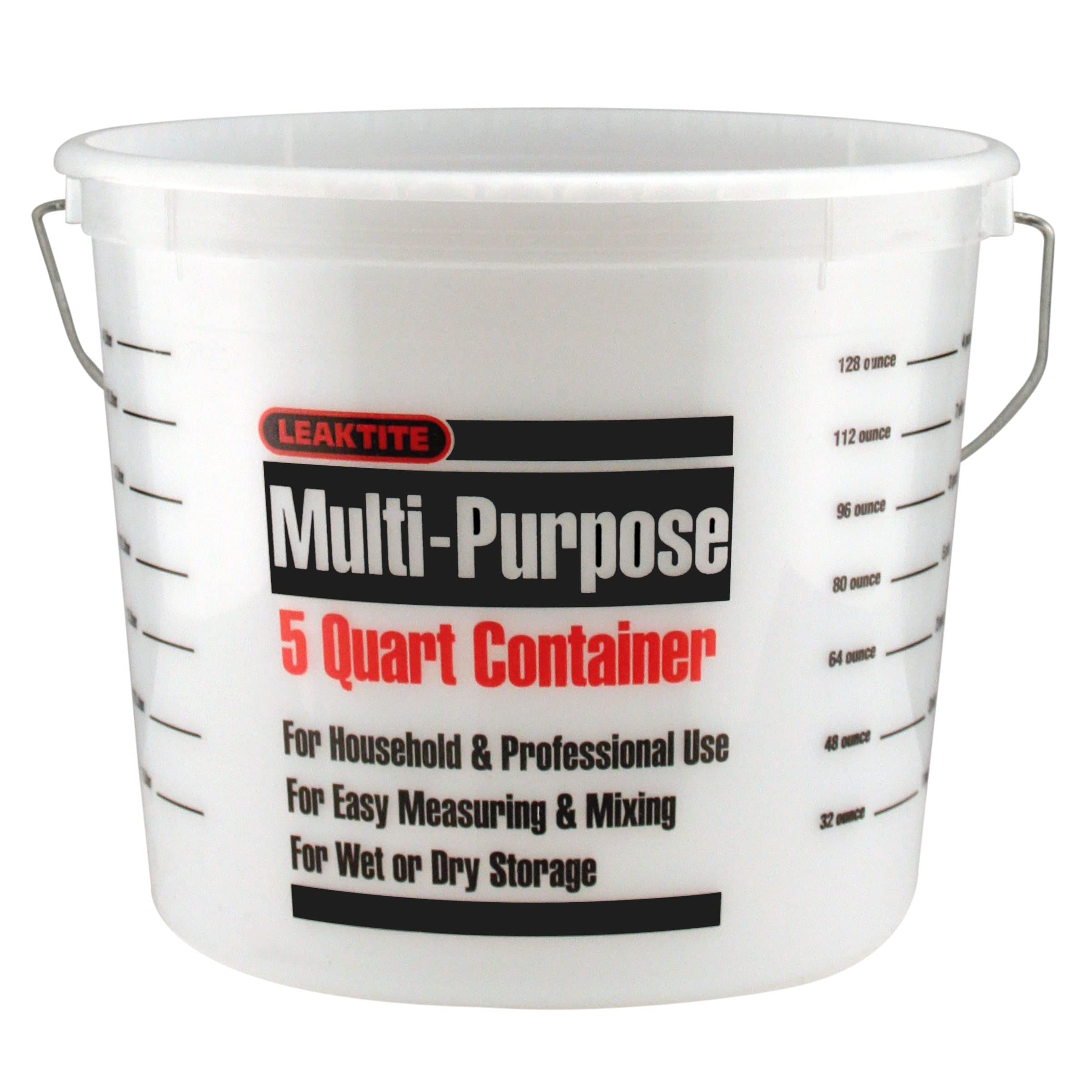 Leaktite 35054 L50CLR 5 Qt Clear Measure Plastic Pail - wallpaper and wallpapering supplies | Mubboo