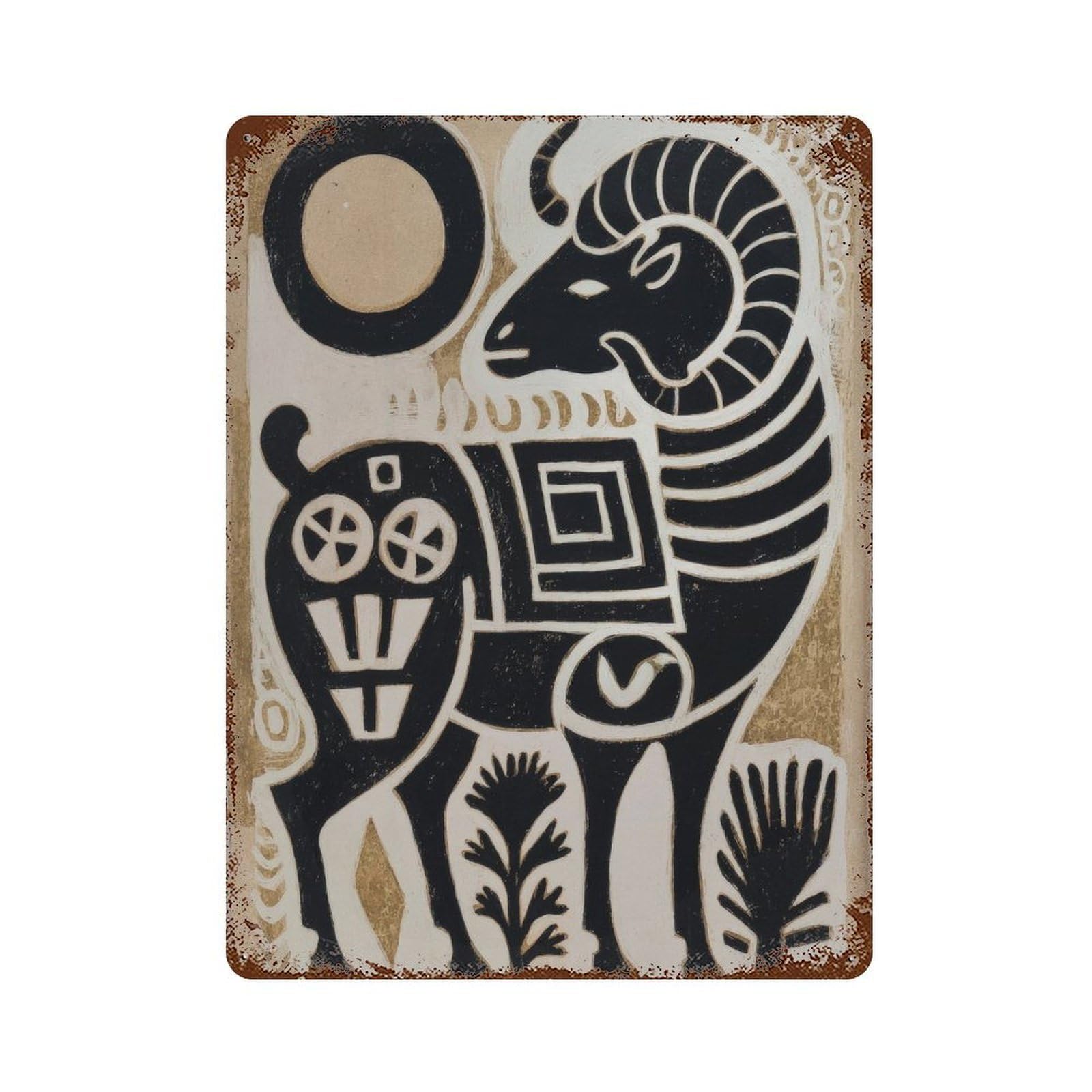 xiaoxiaoshen Traditional Mexican Ram Wall Decor Art Metal Tin Poster Modern Home Decor Art Home Bar Shop Decorations Vintage Sign 40x30cm