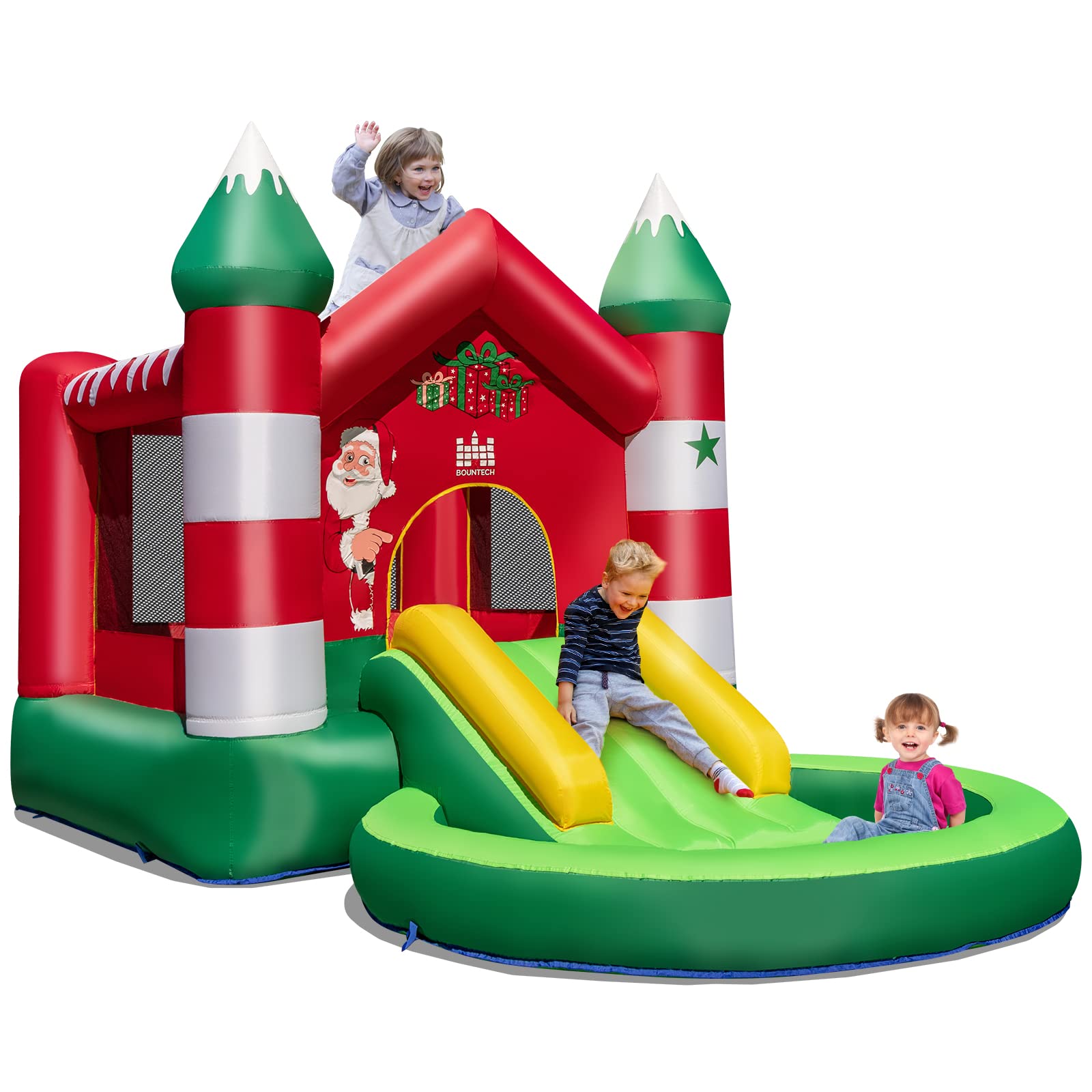 COSTWAY Castillo Hinchable Grande, 3 en 1 Castillo Hinchable para Niños 3 a 10 años, 335 x 382 x 210 cm, Insuflavel Crianças Interior Exterior (sin soplador)
