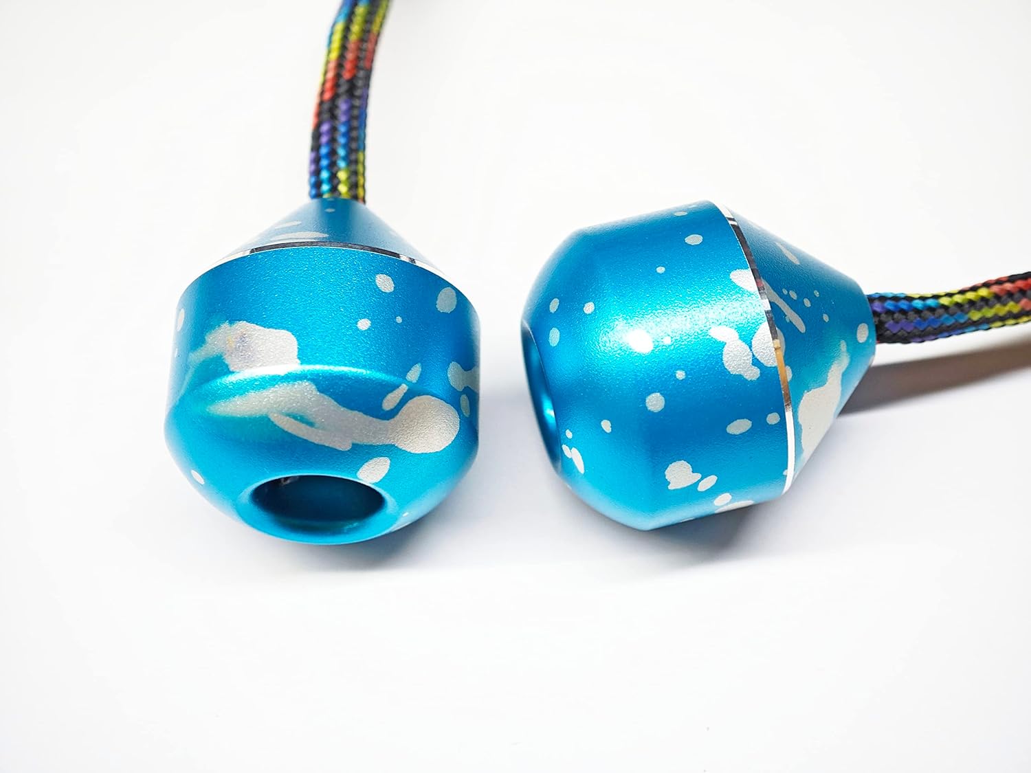 Begleri Fidget Beads - Worry Fidget Beads Spin & Bump - Made of Aluminum Alloy - for Men Women Youngs Skill Players Creates a Bit of Magic for You (UFO-Black Blue&White)