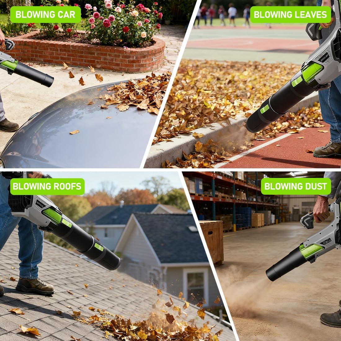 Cordless Leaf Blower with 2x4000mAh Batteries & Charger 580CFM/170MPH Lightweight Handheld Electric Blower for Lawn Care, Patio, Garden & Debris Clearing