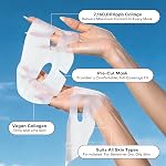 dewyhour Hydrating Deep Collagen Face Mask Overnight | Hydrogel Mask with Hyaluronic Acid | Firming & Elasticity, Pore Minimizing, Jelly Gel Mask for Glass Glow Skin | Korean Skincare 37g x 5ea