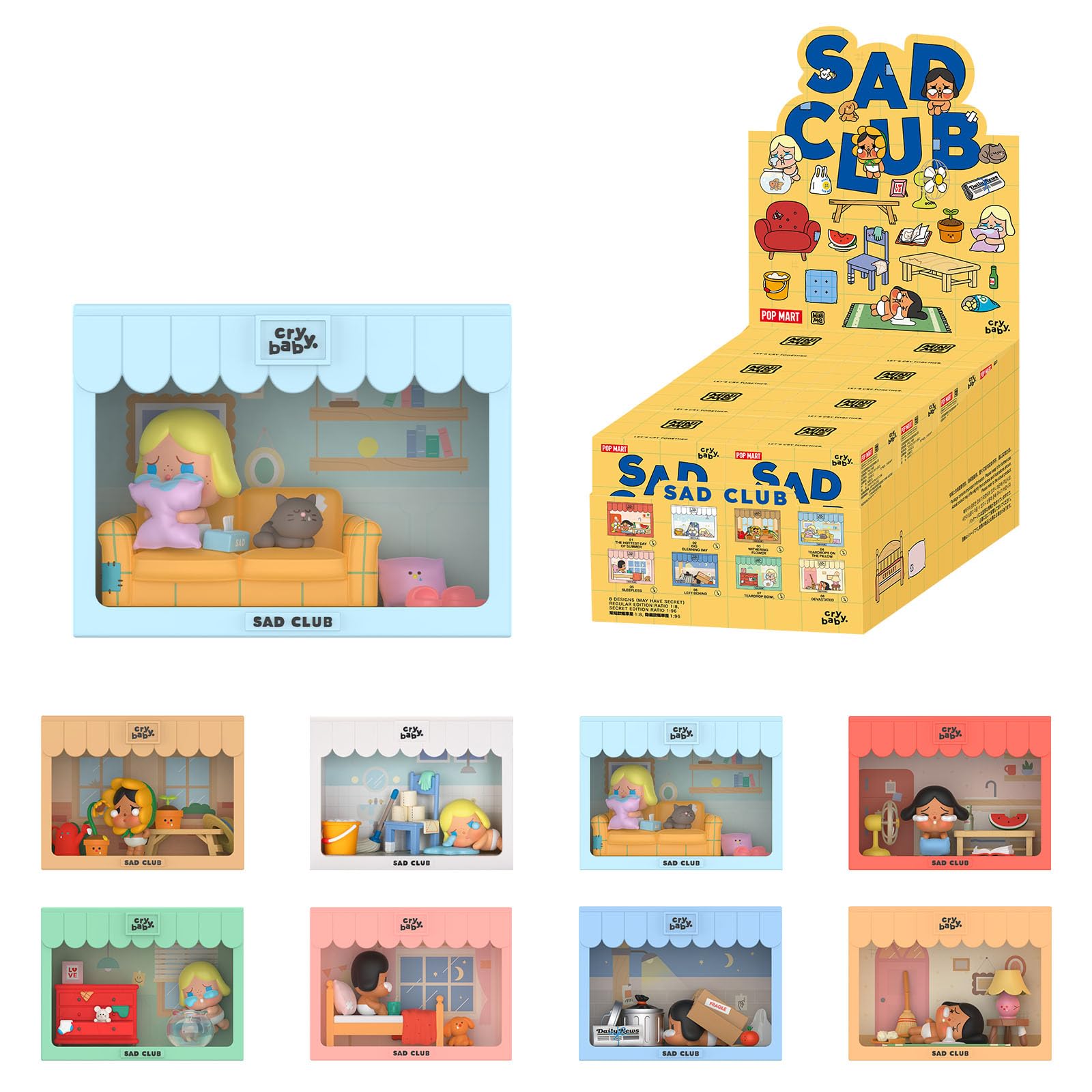 CRYBABY Sad Club Series クライベイビー　8個セット POP MART Crybaby Sad Club ブラインドボックス 8個入り Amazon.co.jp