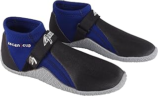 Ascan Cup Dinghy 2 mm Zapatillas de Neopreno Muy cálidas y cómodas, Especialmente para Marineros con Empeine Reforzado y Suela Antideslizante Gris Claro.