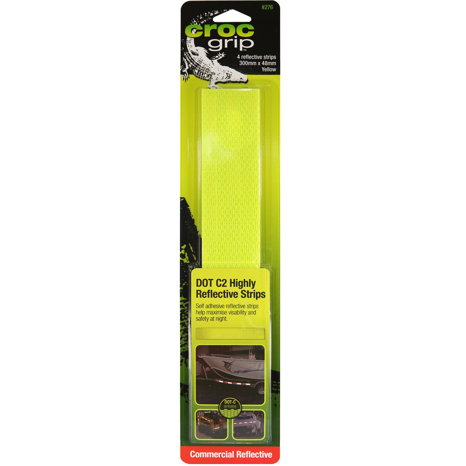 CROC grip Yellow Reflective Strips - 4 Pack