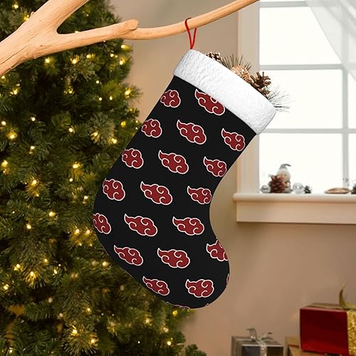 Miniatura 8 de POYOMUK Medias de Navidad con diseño de nube de anime para la familia, decoración de temporada de vacaciones, chimenea, colgante, fiesta de Navidad