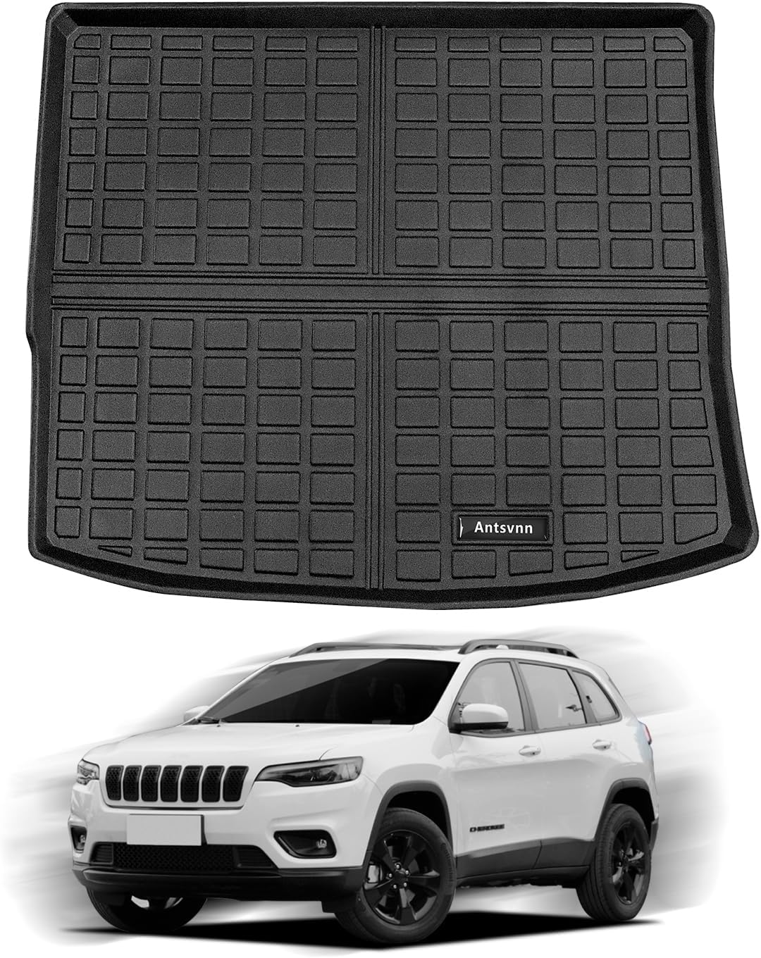 Compatible for Jeep Cherokee Rear Truck Mat 2024-2014, All-Weather 3D Custom Interior Cargo Liners fit Cherokee 2024 2023 2022 2021 2020 2019 2018 2017 2016 2015 2014 Accessories（Truck Mat）