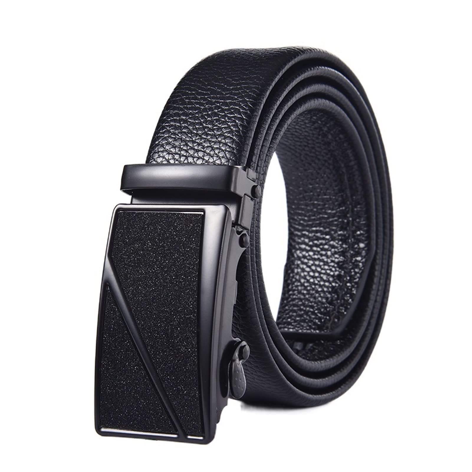 Cintura Uomo In Pelle Mucca HJones, Fibbia Automatica, Nero E Bianco, 3.5cm, Casual - Foto 2