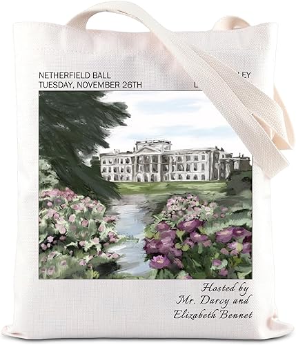 ENSIANTH Funda de libro de Pride Reader con cremallera para regalo para amantes de los libros de prejuicios de JA Novelist (bolsa de paseo)