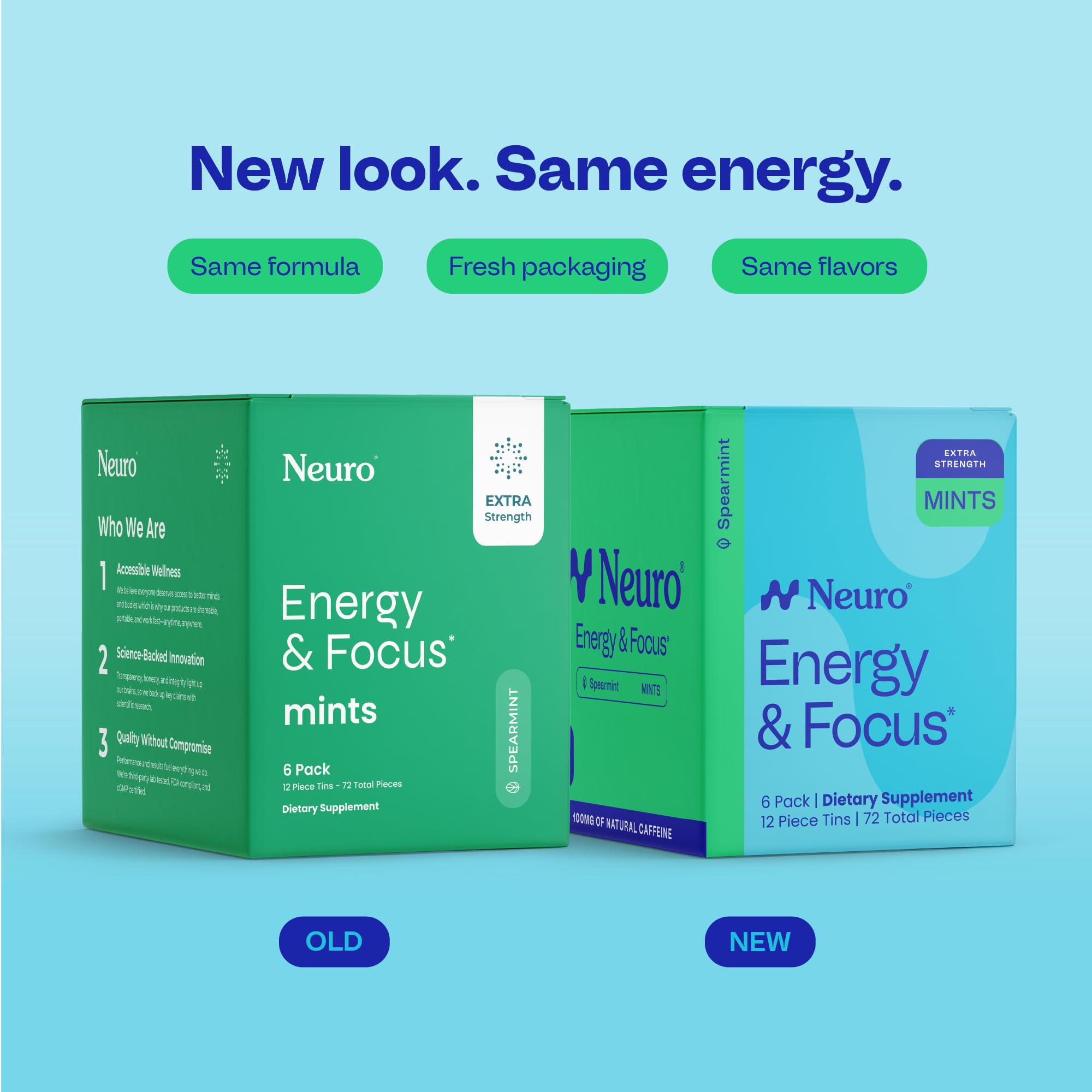 Neuro Energy & Focus Mints, Extra Strength, Spearmint, 72 Count — Amazon image 2