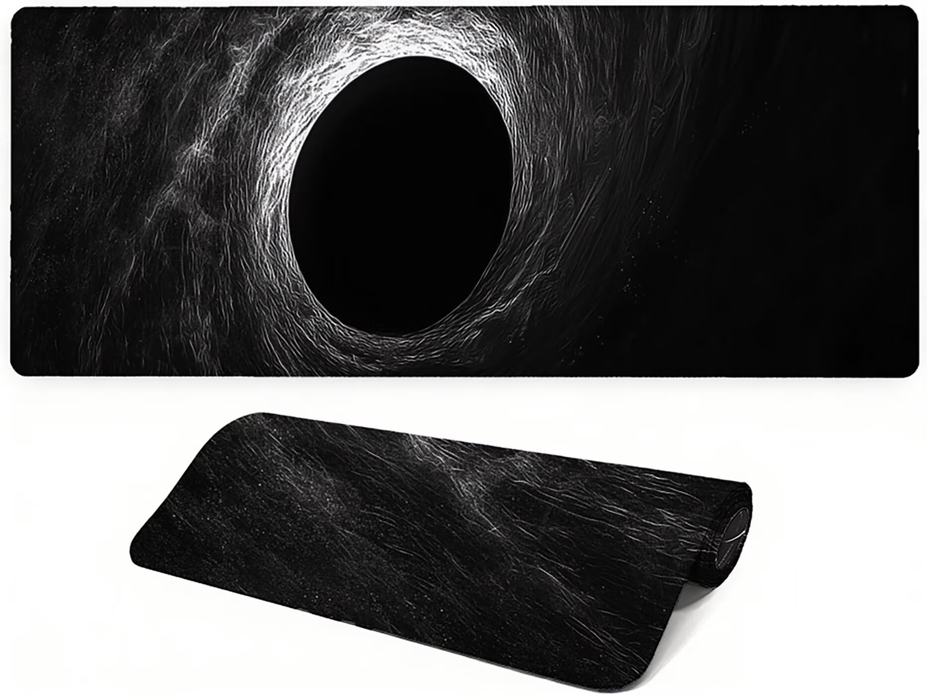 Lpfieonn Universum Großes Schreibtischunterlage, XXL Schreibtischunterlagen, Schwarzes Loch XXL Gaming Mousepad mit Vernähter Rand und Rutschfeste Gummibasis, für Hause/Büro 120x60cm PF-2111
