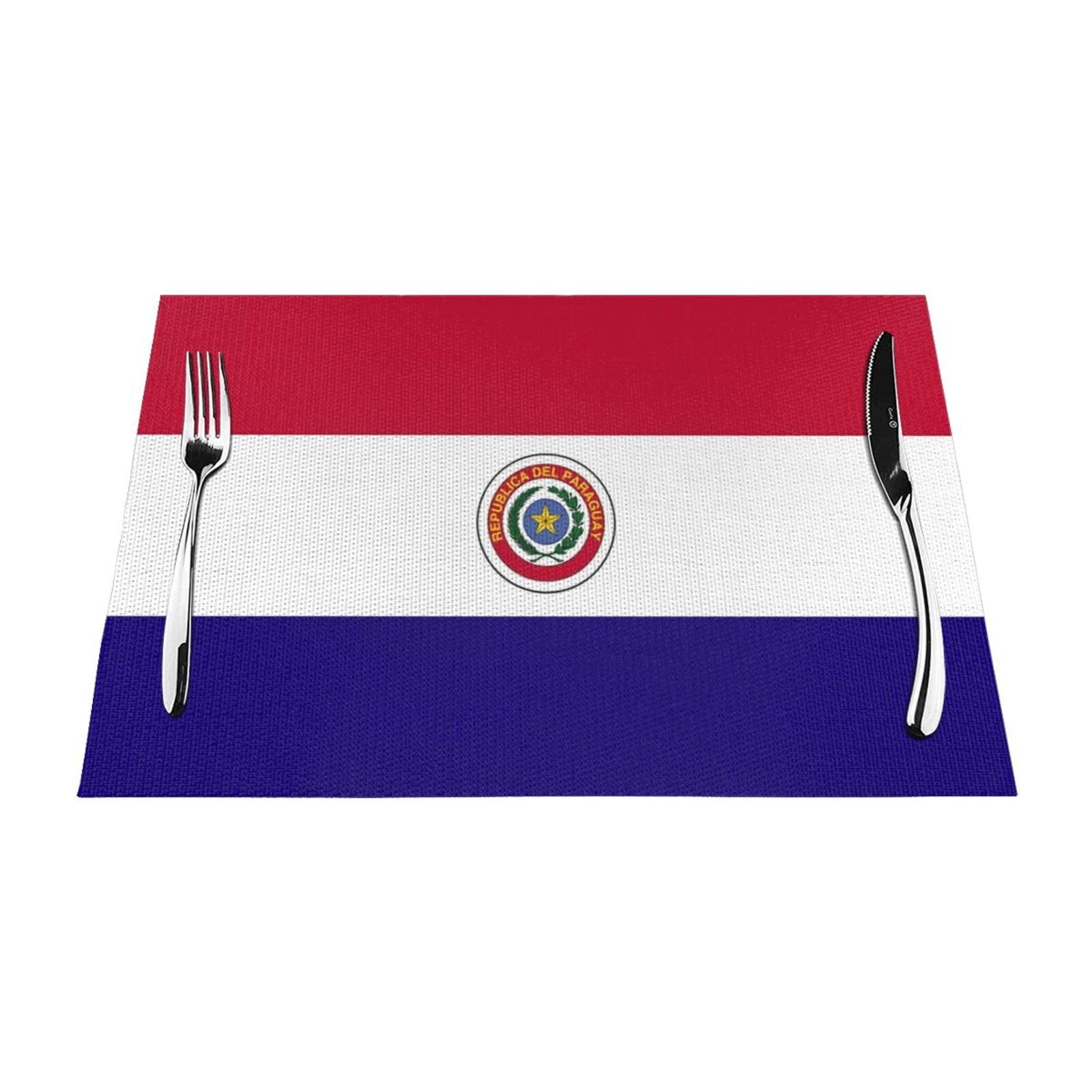 Sets de table pour restaurant et cuisine motif drapeau Paraguay antidérapants