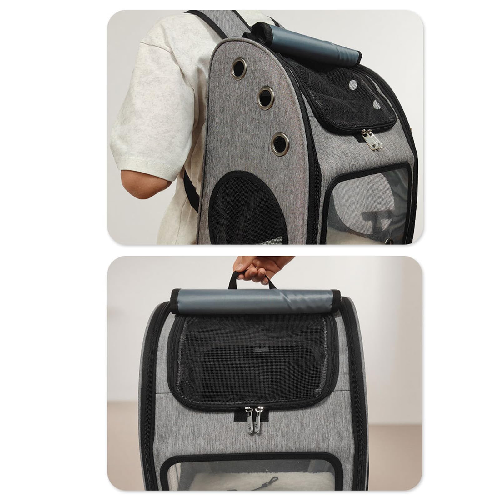 Mochila de viaje resistente para mascotas con vista panorámica y correas ajustables para gatos, perros pequeños, excursiones al aire libre, mochila para mascotas