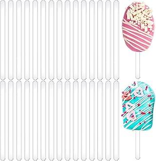 30 Pieces Acrylic Sticks Reusable Cakesicle Sticks Cake Pop Mold Mirror Ice Pop Sticks Ice Cream Cakesicle Mold for Home Cake Candy Gifts Party Craft (Transparent,6 Inches)