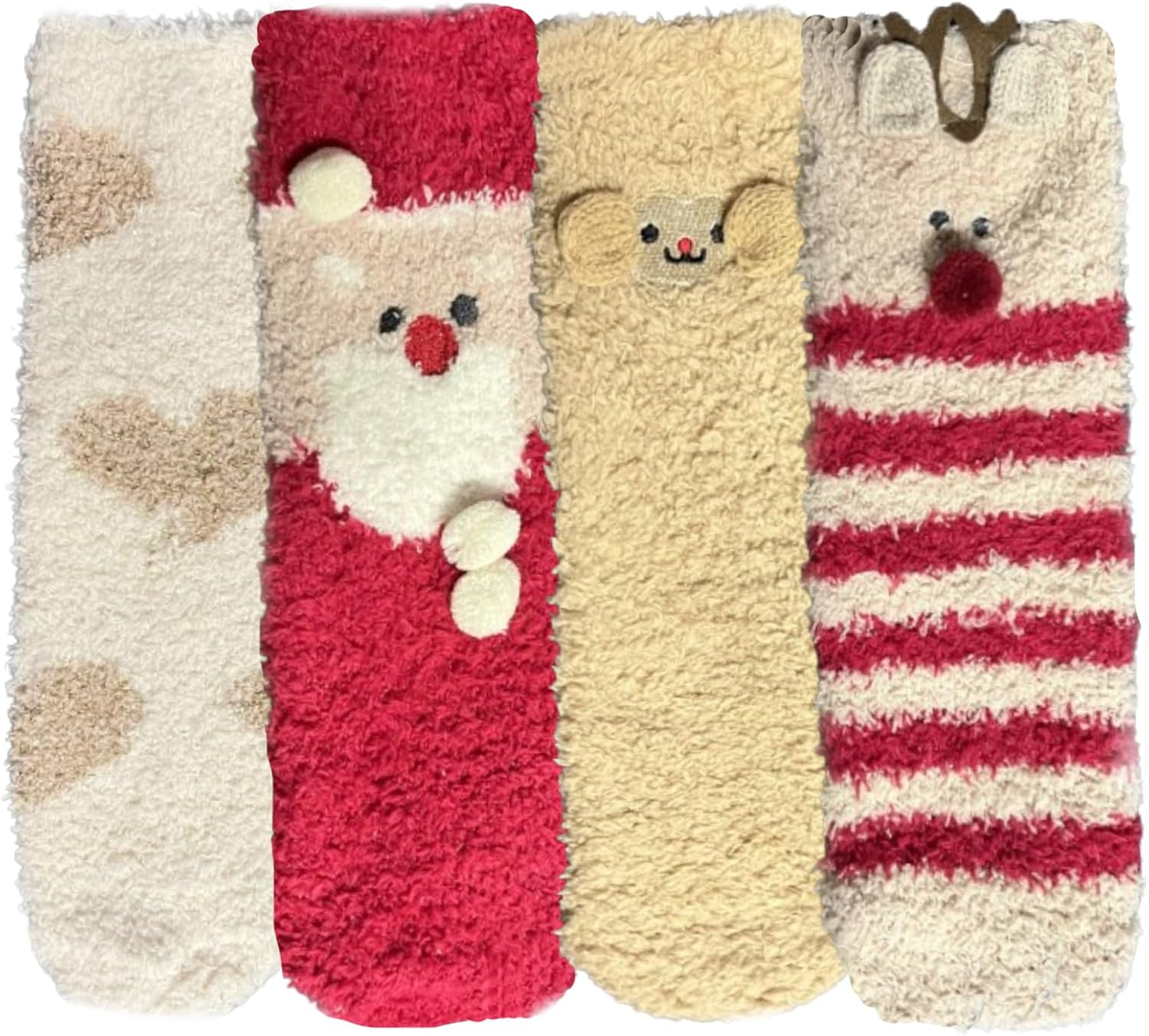Alytimes 4 Pairs Women Fluffy Socks Winter Warm Cozy Thermal Socks