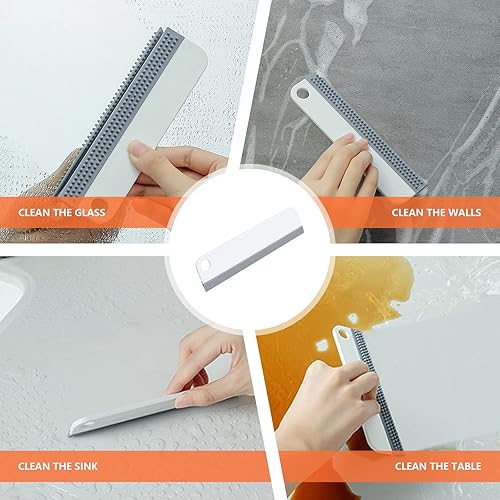 Miniatura 5 de Escobilla de ducha para puertas de vidrio 2 piezas de escobilla de goma para puerta de cristal de ducha, escobilla de goma para limpieza de