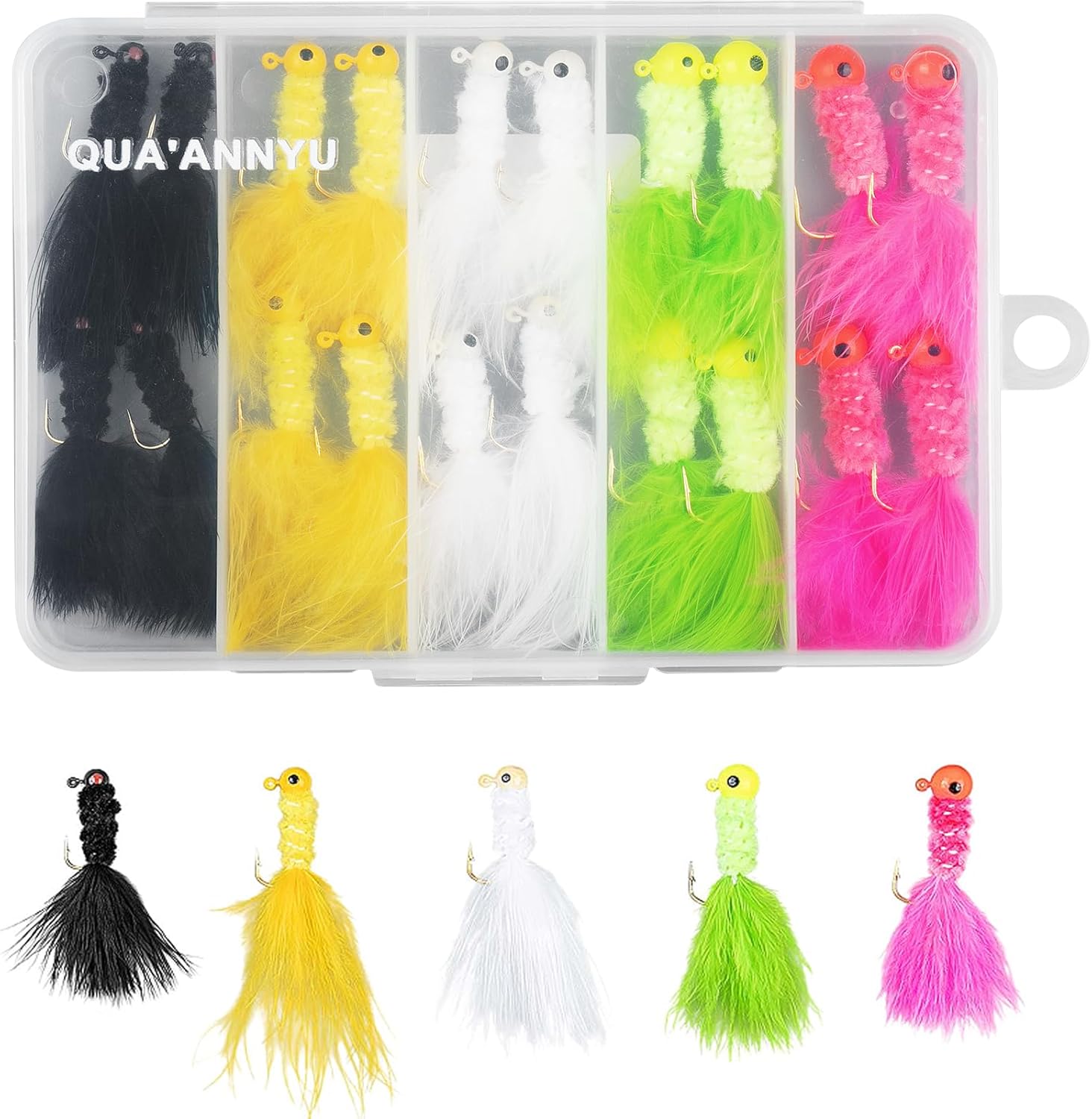 Marabou Jigs Fishing Lure Kit,20Pcs Marabou Feather Jigs