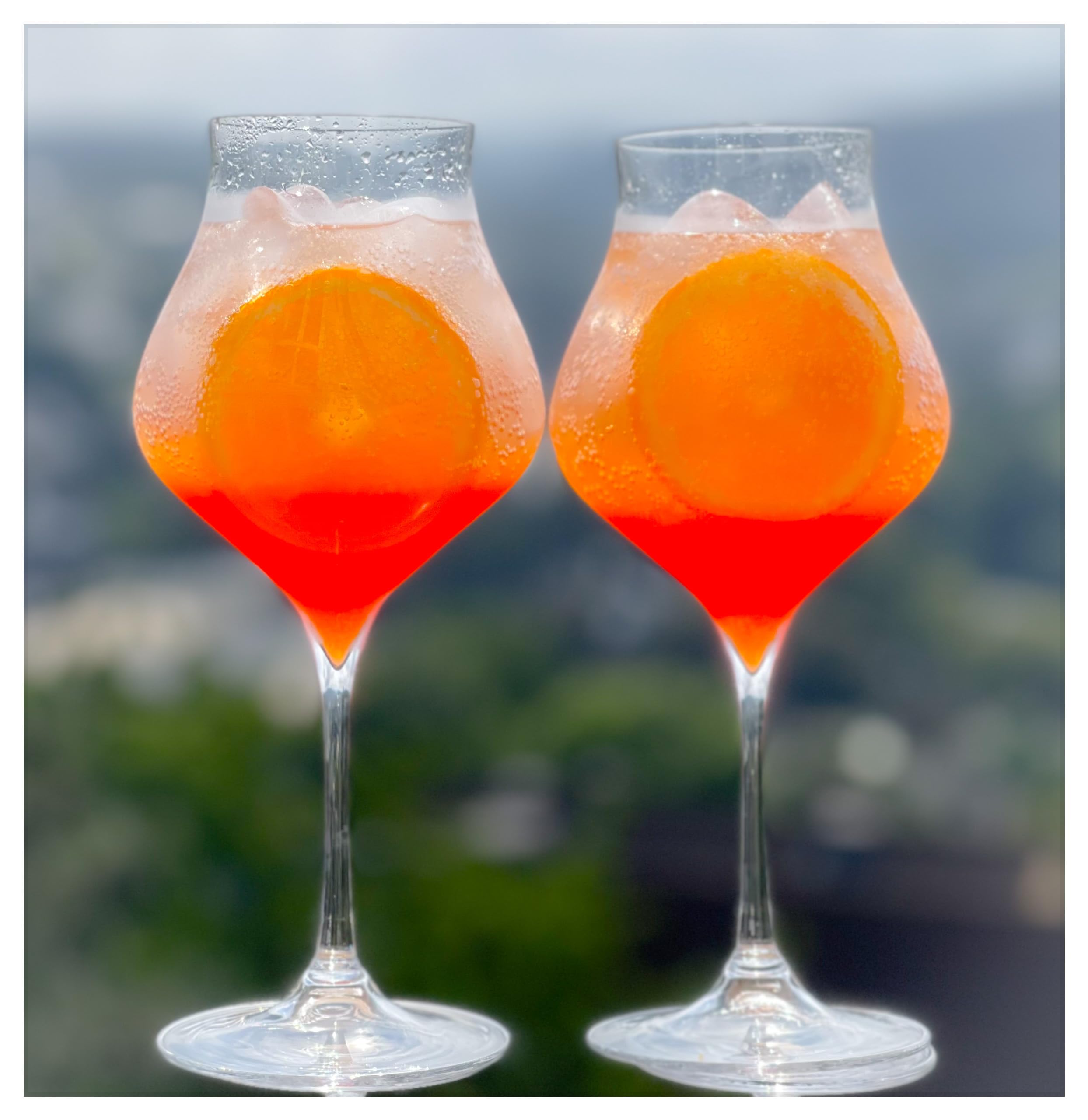 Topkapi elite Aperol Spritz Set Wellersberg XL - 2 Stück Wein Kelche ~600ml | Mundgeblasen, Handarbeit, Bleifreies Kristallglas, Gläser für Aperol Spritz, Lillet, Hugo, Cocktails uvm, Gastro & Haushalt