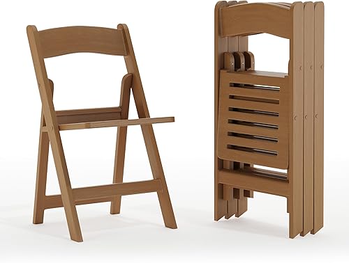 Flash Furniture Hercules - Silla plegable comercial para interiores y exteriores, aspecto de madera, resistente a la intemperie, diseño ligero, uso
