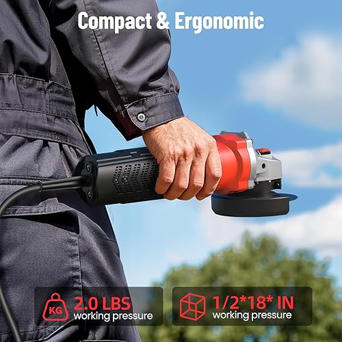 Miniatura 3 de Amoladora angular de 10 amperios, amoladora angular de potencia de 4-12 pulgadas con 13000 RPM, amoladora angular pequeña de 1200 W para cortar,