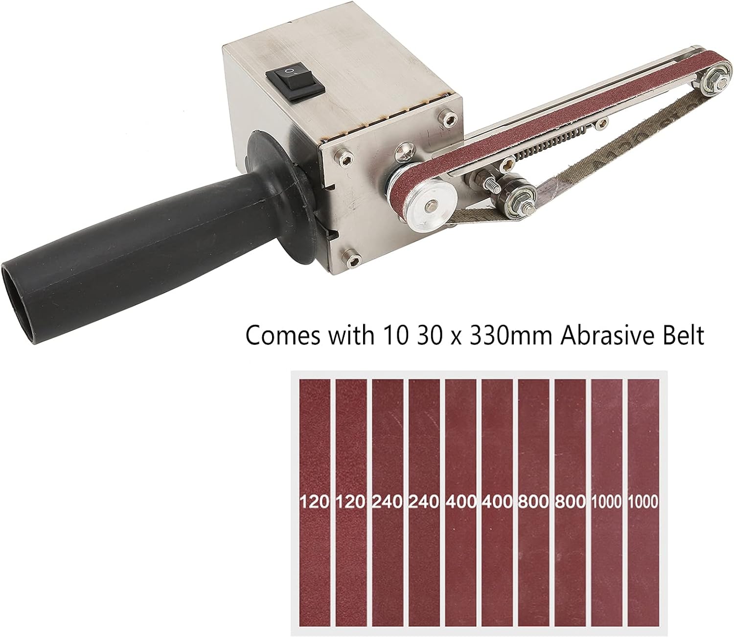 Mini Belt Sander Electric Bench Grinder 0.4 x 13in Abrasive Belt Sanding Machine DIY Handheld Angle Grinder Kit for Wood Acrylic Metal Polishing (US Plug 795 (150W))
