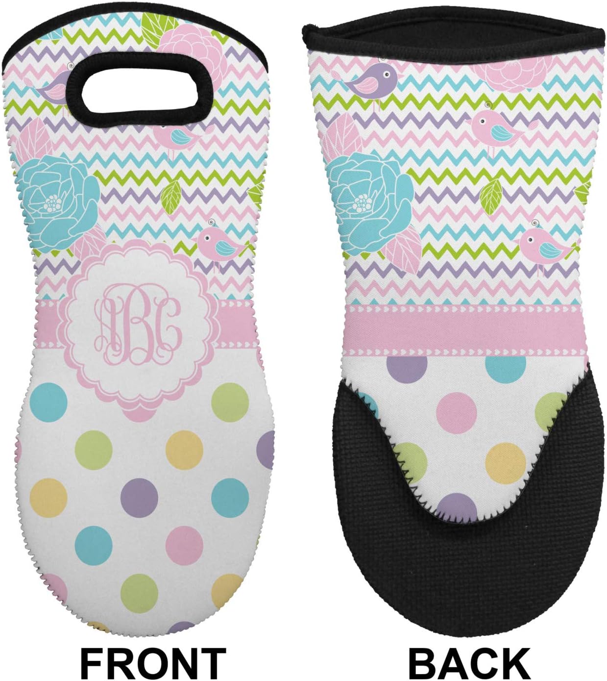 RNK Shops Personalized Girly Girl Neoprene Oven Mitt - Single w/Monogram