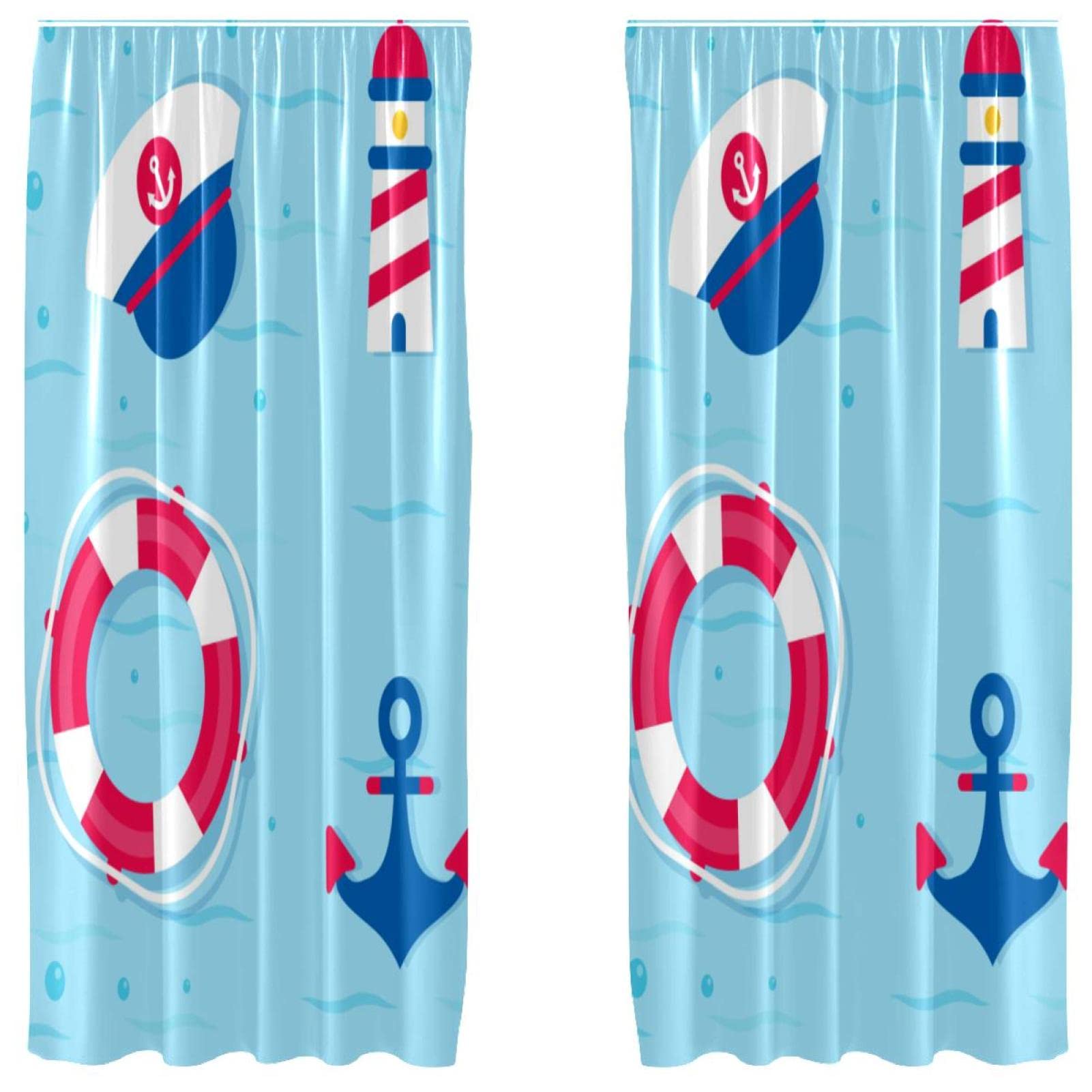Juego de 2 paneles decorativos de faro azul marino 55 x 84" para salón y habitación