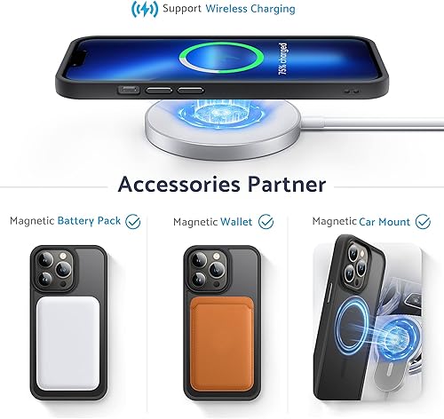 Miniatura 6 de Anqrp Funda diseñada para iPhone 13 Pro, compatible con Magsafe funda delgada de silicona suave antiarañazos para iPhone 13 Pro de 6.1 pulgadas,