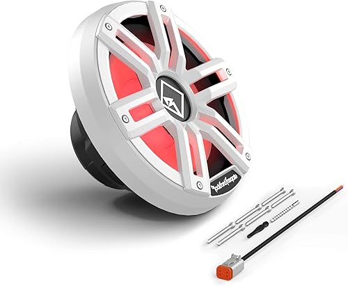 Miniatura 6 de Rockford Fosgate M2D2-10S Color Optix 10 "DVC 2-Ohm Multicolor LED Iluminado Subwoofer marino para recinto sellado - BlancoAcero inoxidable