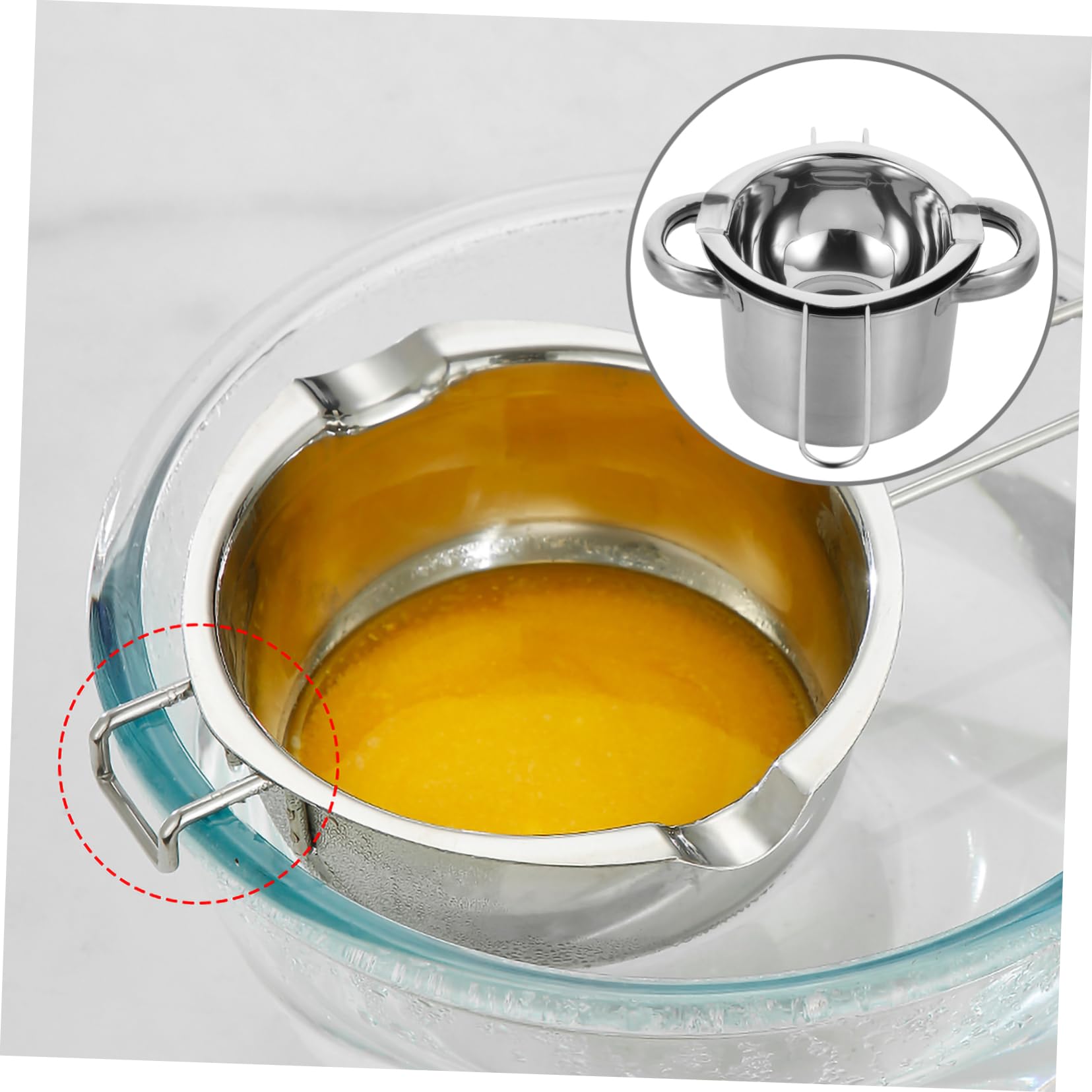 PRETYZOOM 1set Stainless Steel Double Boiler Pot Chocolate Melting Pot for Butter Cheese Heating Non-overflow Design for Candy Making Desserts Lightweight Portable Cooking Tool