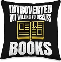 Vista 4 de Introverted But Willing To Discuss Books Quiet Introvert Throw Pillow